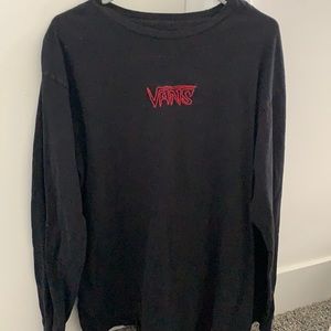 Black vans embroidered long sleeve tee